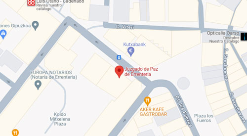 ubicación Registro Civil Juzgado de Paz Errenteria Gipuzkoa