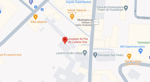 ubicación Registro Civil Juzgado de Paz Lasarte-Oria Gipuzkoa