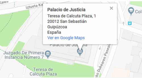 mapa registro civil san sebastian