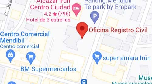 mapa registro civil de Irún, Gipuzkoa